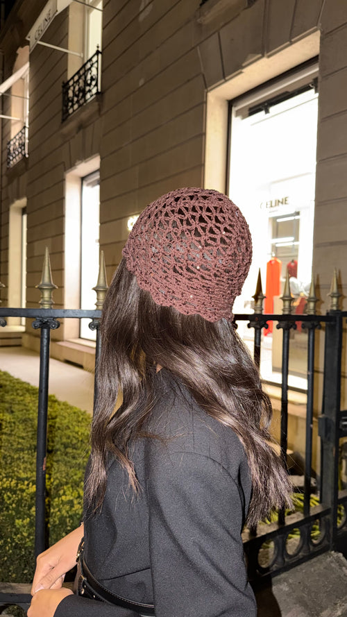 Bonnet crochet pailleté